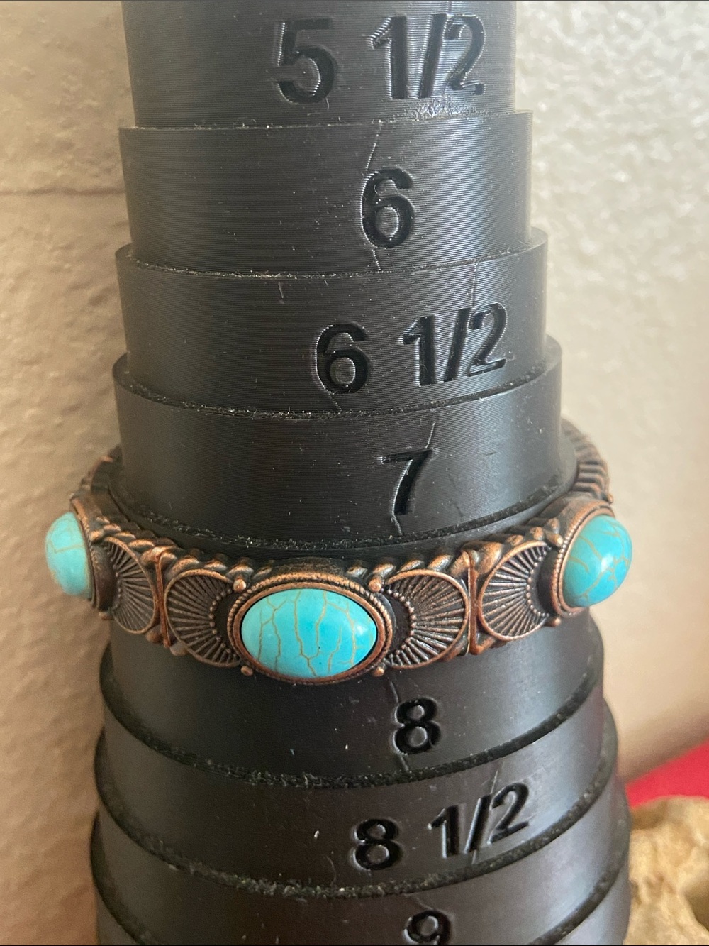 5/$10❤️❤️❤️Vintage Coppertoned Alloy & Howlite Stones Stretch Bracelet - Picture 3 of 5